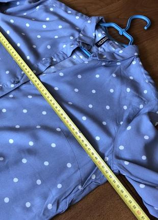 H&amp;m голубая блуза рубашка в горох очень приятная ткань9 фото