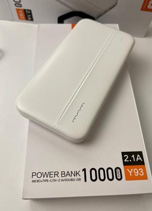 Павер банк мобильный акккумулятор батарея зарядка 10000 mah белый