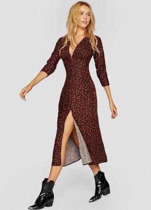 Распродажа платье stradivarius миди asos натуральное