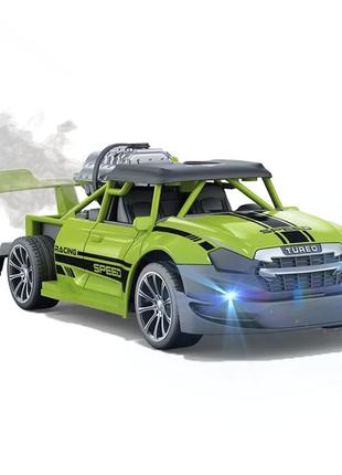 Швидкісна машинка на пульт керуванні перегонова з led-підсвіткою й парою на акумуляторі storm зелена