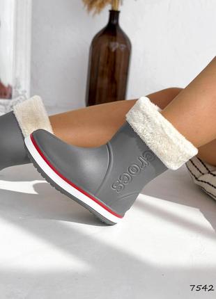 Резиновые ботинки сапожки пена резина кроксы серые3 фото