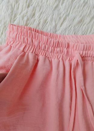 Довгі літні широкі штани палаццо з тканини жниварка з боків розрізи внизу є кишені талія гумка повно3 фото