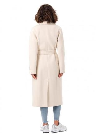 Пальто женское миди, демисезонное, кашемировое, шерстяное, двубортное, бренд молочное7 фото