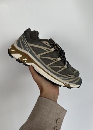 Женские кроссовки salomon s/lab xt-6 beluga dull gold