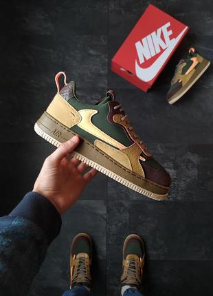 Кроссовки мужские nike air force 1, зеленые (найк аир форс, найки, кросівки)1 фото