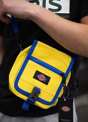 Месенджер dickies жовтий з синім, барсетка дікіс, сумка через плече унісекс, бананка2 фото
