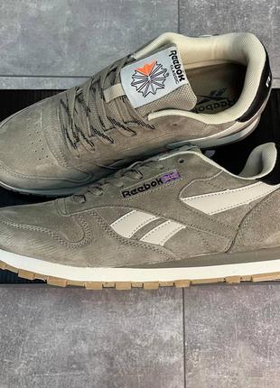 Топ ❗️ замшевые кроссовки reebok classic leather dark silver5 фото