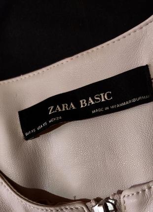 Кожаный жакет zara basic3 фото