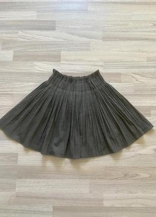 Мини-юбка плиссе в жатку со складками zara