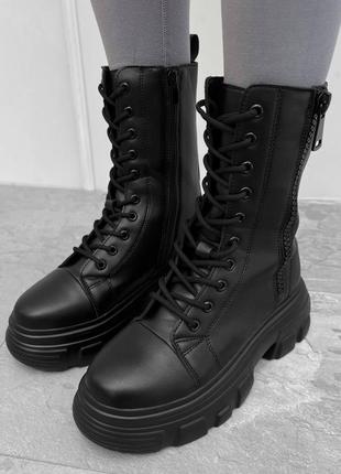 Женские стильные демисезонные ботинки ботильоны черные