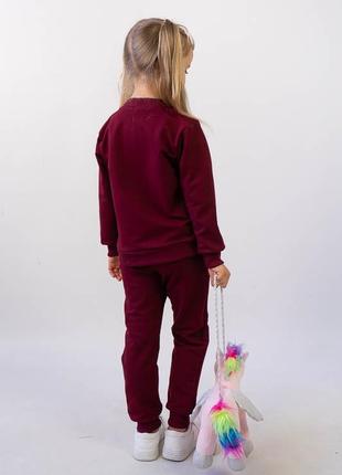 Спортивний костюм для дівчаток ментоловий, спортивный костюм для девочки бордовый марсала5 фото
