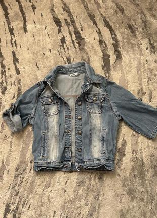 Джинсовий піджак(укорочений)