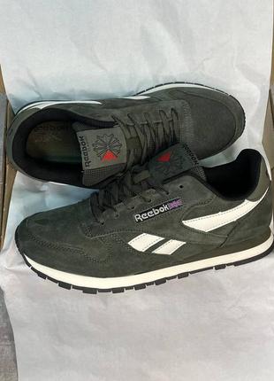 Топ ❗️ замшевые кроссовки reebok classic leather khaki