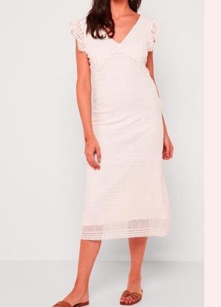Новое платье-миди макси белое светло-розовое1 фото