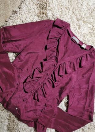 Блуза шовкова van laack бордо натуральний шовк