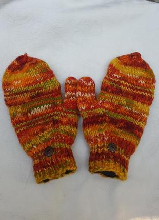 Теплі рукавиці мітенки з вовни