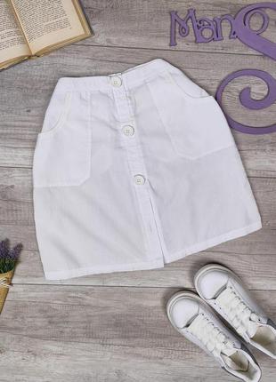 Женская белая юбка на пуговицах размер 48 l1 фото