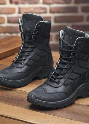 Берцы зимние тактические, военная обувь, берцы водонепроницаемые военные черные, армейские ботинки