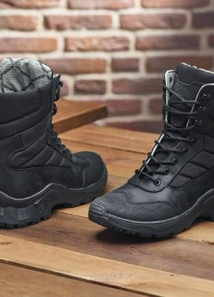 Берці зимові тактичні, військове взуття, берці водонепроникні військові чорні, армійські ботінки4 фото