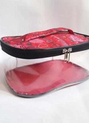 Удобная прозрачная косметичка ручной работы