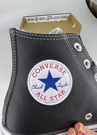 Кеди converse chuck taylor all star hi leather 132170c black5 фото