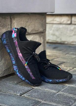 Adidas yeezy boost 350 v2 black multi шикарные женские кроссовки адидас изи1 фото