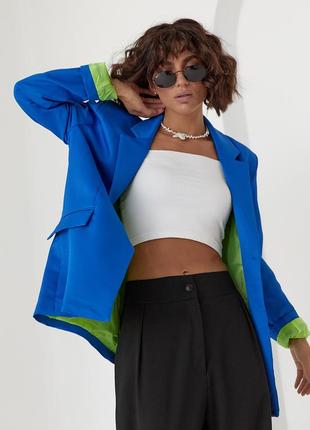 Женский пиджак с цветной подкладкой9 фото