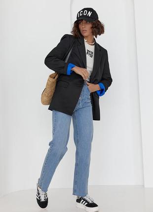 Женский пиджак с цветной подкладкой3 фото