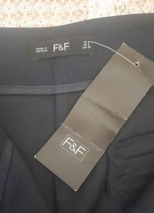 Стильные синие укороченные широкие брюки кюлоты f&amp;f8 фото