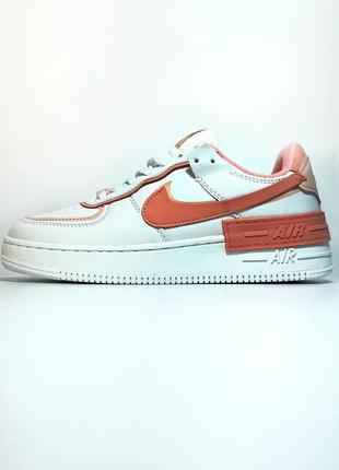 Кроссовки женские nike air force shadow осенние, найк аир форс шедоу, найки шадоу кожаные, розовые эир форс3 фото