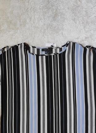 Футболка длинная туника длинная блуза в полоску с вырезами на плечах батал большого размера4 фото