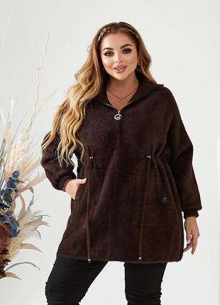 Пальто з капюшоном туреччина 🇹🇷 альпака відмінна якість