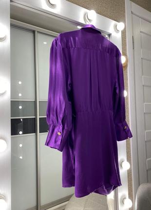 Изысканное сатиновое платье zara на запах10 фото