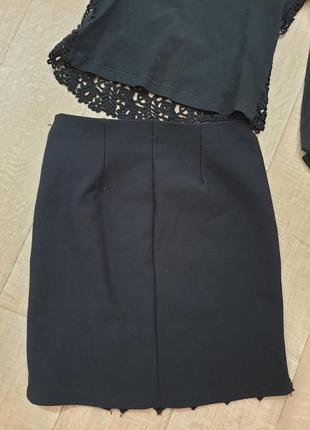 Женский костюм с мини юбкой черный sagaie  джонс оригинал3 фото