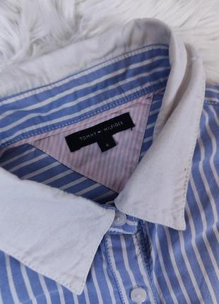 Женская рубашка голубая в белую полоску tommy hilfiger размер s2 фото