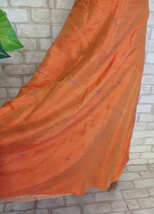 Новая длинная юбка/юбка в пол со 100 % шелка в цвете оранж, размер хс-с7 фото