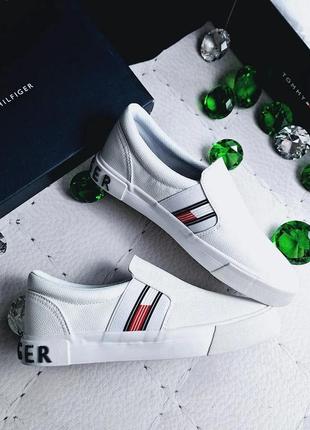 Тоmmy hilfiger оригинал белые слипоны1 фото