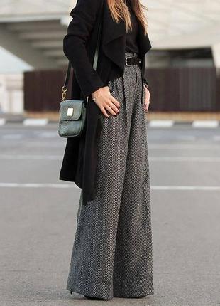 Жіночі брюки палаццо класичні теплі4 фото
