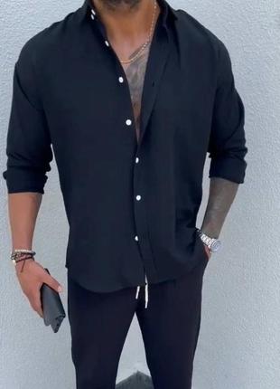 Стильная мужская рубашка супер софт, модная рубашка 44-46 48-50