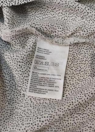 H&m прямое мини платье с интересными рукавами, 100% вискоза белое в горошек размер 34 xs/s оригинал в наличии h&m3 фото