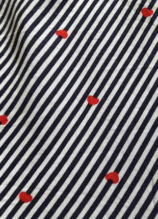 Классная натуральная рубашка блуза в полоску с сердцами от papaya7 фото