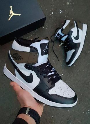 Кросівки nike air jordan 1 retro high black brown white