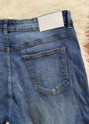 Мужские рваные джинсы стрейч зауженные10 фото