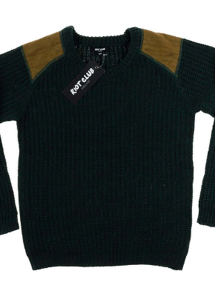 Темно-зеленый вязаный свитер для мальчика на 4-14 лет, riot club англия2 фото