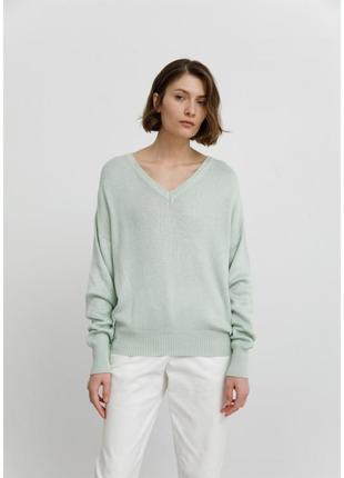 Кашемір мятний светр джемпер сocoa cashmere розмір l кашемір