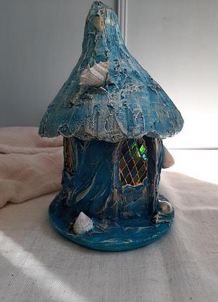 Нічник, казкова лампа-будиночок, авторський світильник ручної роботи.