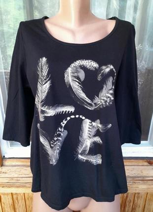 Стильная хлопковая кофта с рукавом перьев love