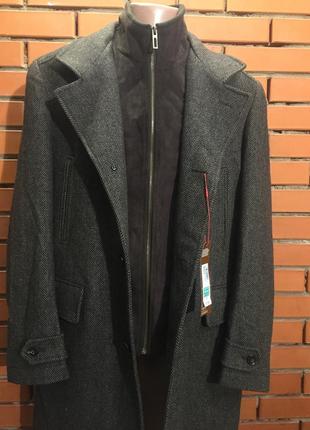 Шерстяное пальто в рубчик collezione 50 р. италия.