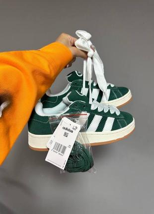 Женские кроссовки adidas campus green white1 фото