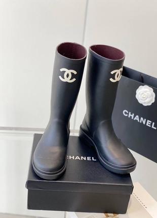 Сапоги ботинки резиновые chanel 36-40